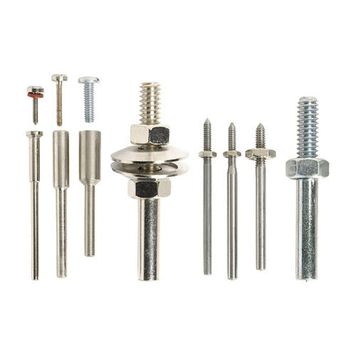 An assortement of screw mandrels, Points, arbors used with small rotary abrasives to finish and polish metal.