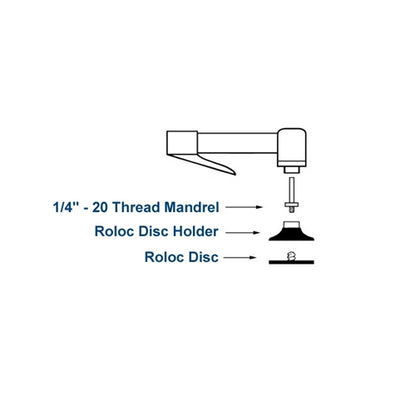 1/4" - 20 Thread Roloc Disc Holder Mandrel