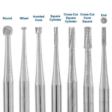 SS White Carbide Burs, 3/32" Shank