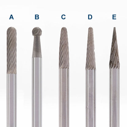 3" Solid Carbide Burs - 1/8" Shank - 1/8" Round Double Cut