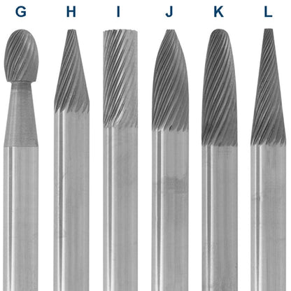 2" Solid Carbide Burs - 1/4" Shank, 1/4" x 3/8"