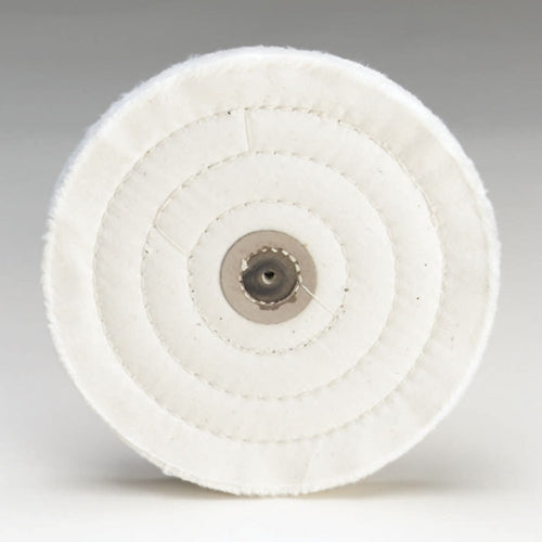 White Muslin Buff - 6" x 60 Ply, Stitched