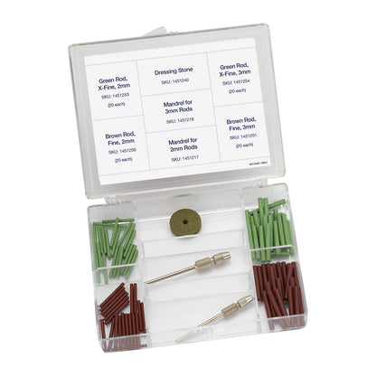 EVE® Poly Polisher EVEFLEX Reddish Brown & Green Rod Set