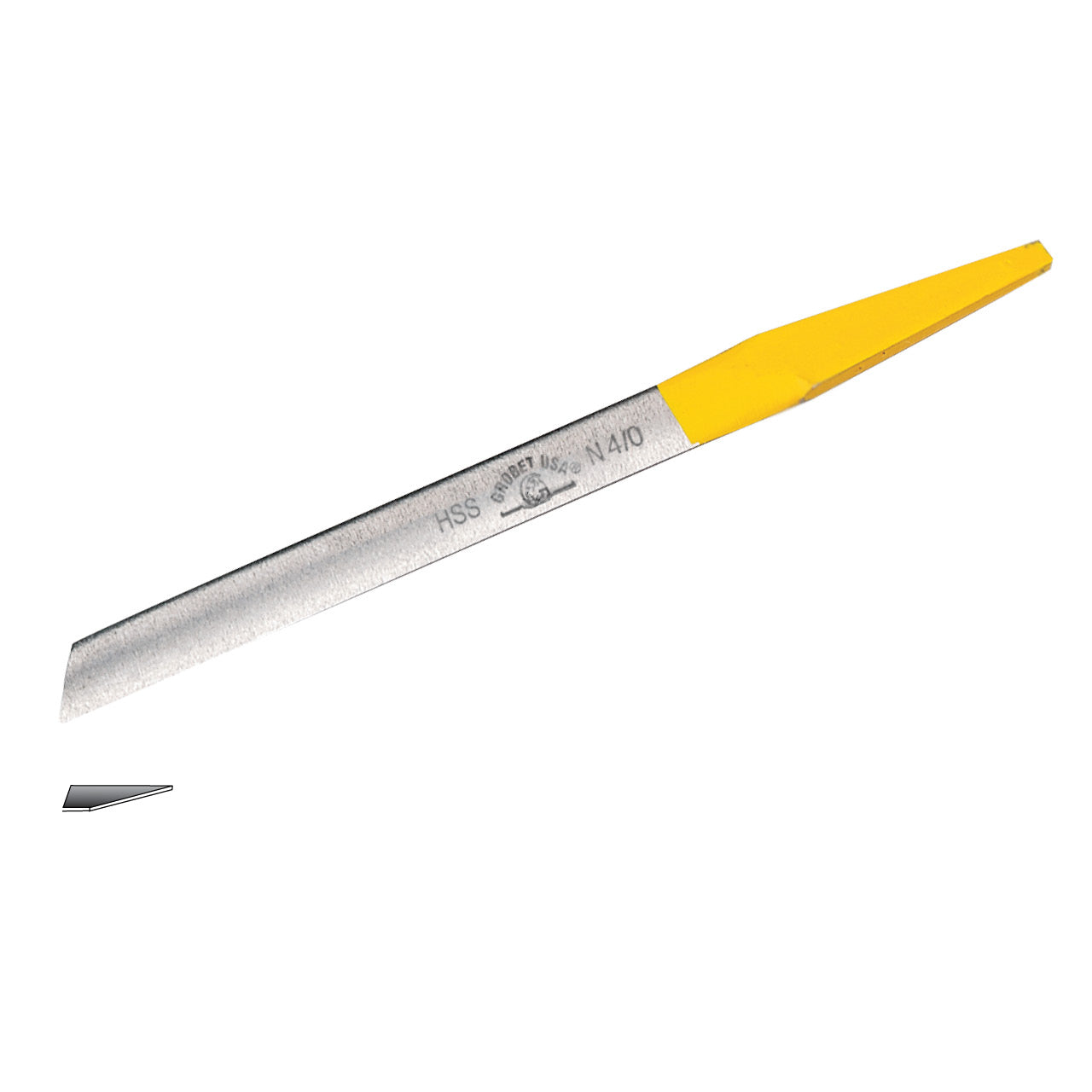 Grobet USA® Flat 37 High Speed Steel Yellow Tang® Graver