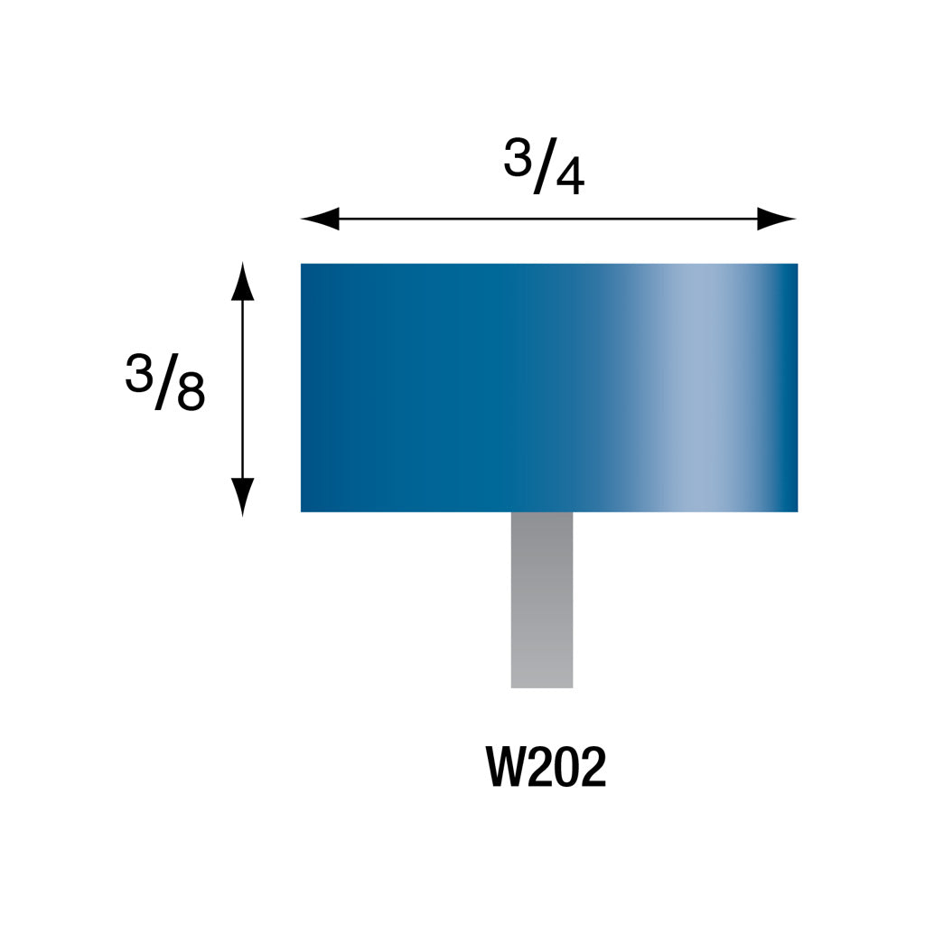 Blue Mounted Points, 1/8" Shank - W202, Box of 12