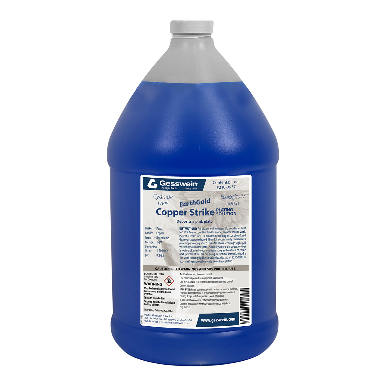 EarthGold Plating Solution Copper Strike 1 Gallon