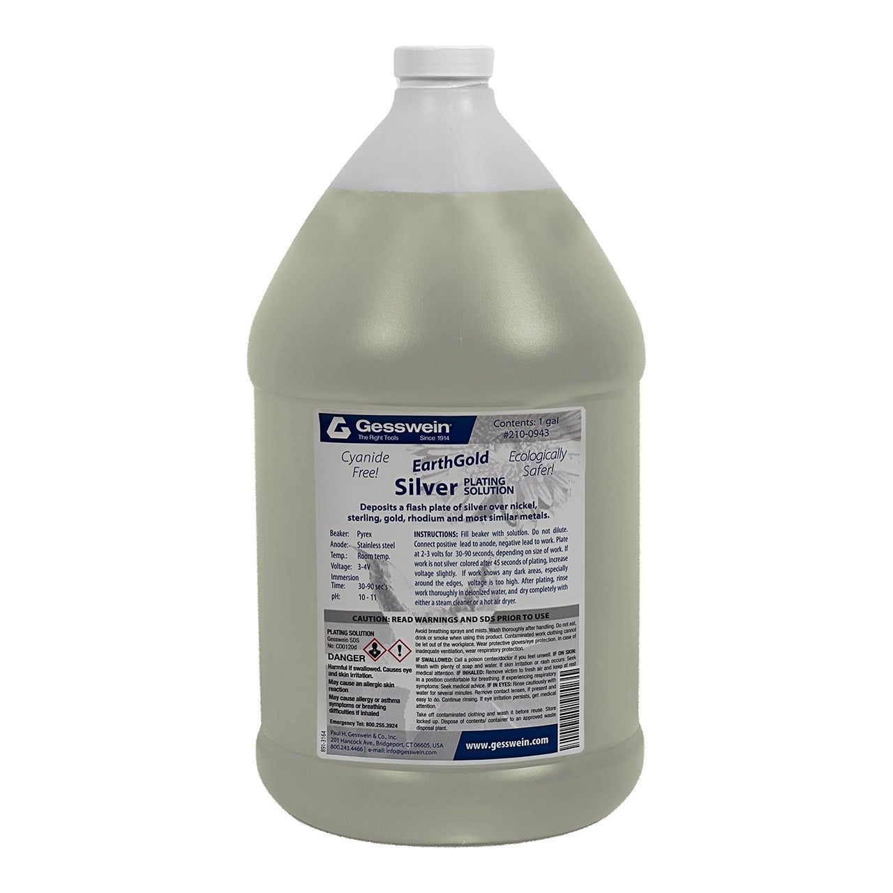 EarthGold Plating Solution Silver 1 Gallon