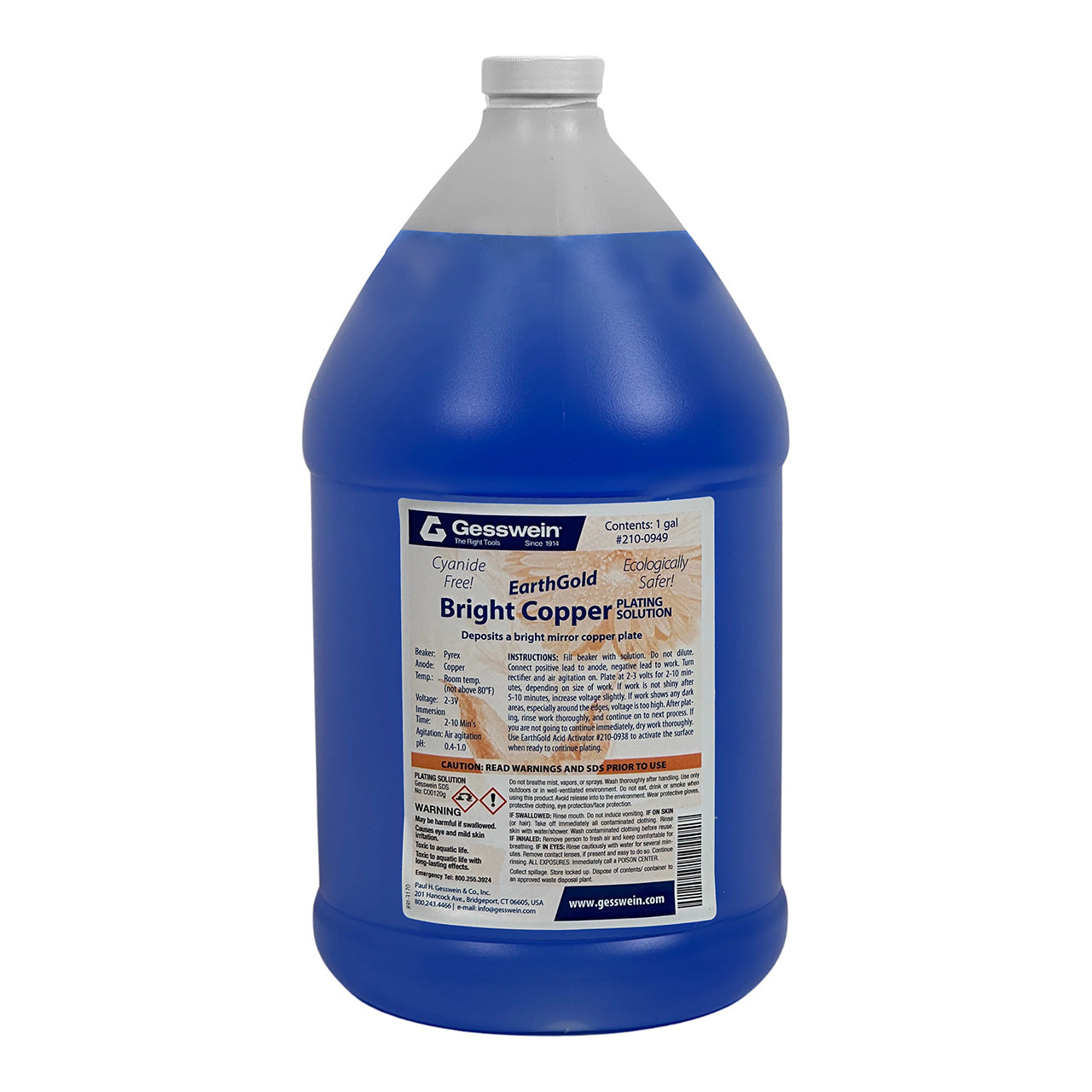 EarthGold Plating Solution Bright Copper 1 Gallon