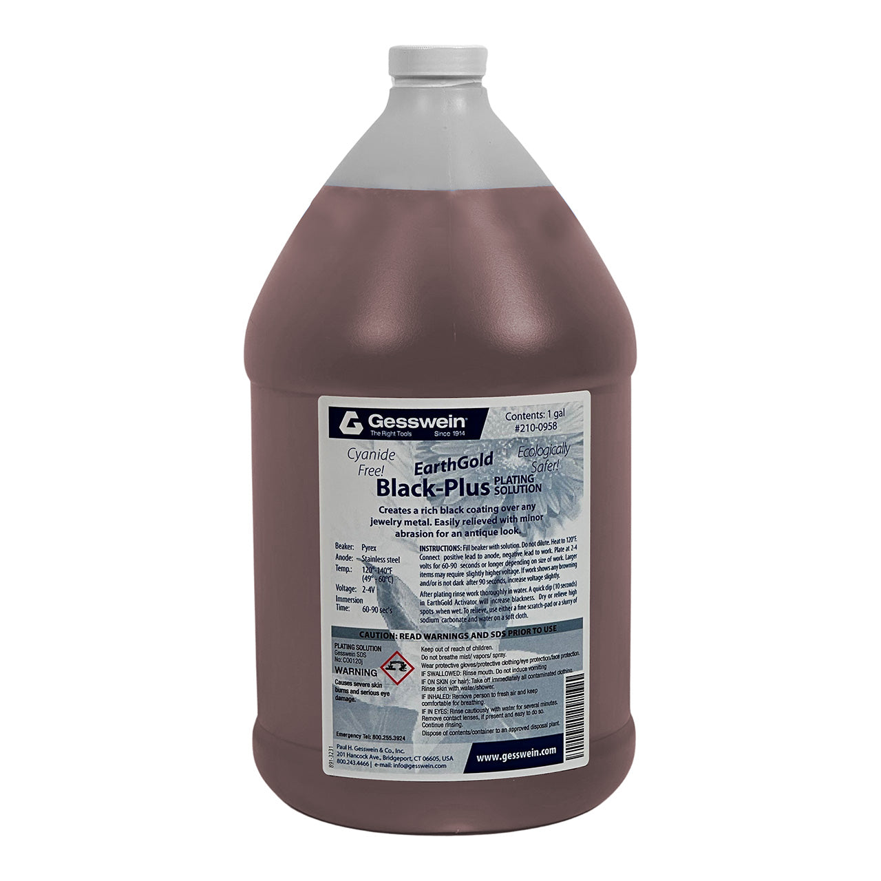 EarthGold Plating Solution Black Plus 1 Gallon