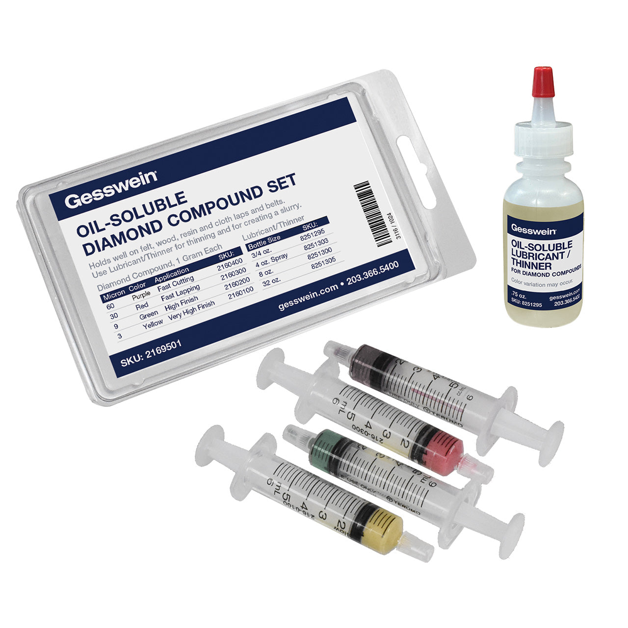 Gesswein® Diamond Compound Sets - Oil-Soluble Set