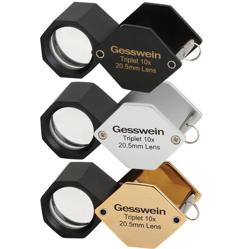 10X Gesswein® 20.5mm Hex Triplet Loupes - Black