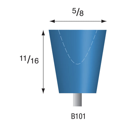 Blue Mounted Points, 1/8" Shank - B101, Box of 12