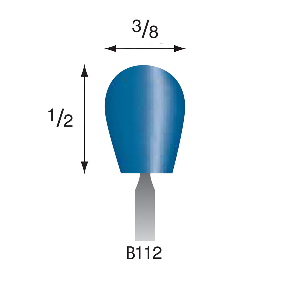 Blue Mounted Points, 1/8" Shank - B112, Box of 12