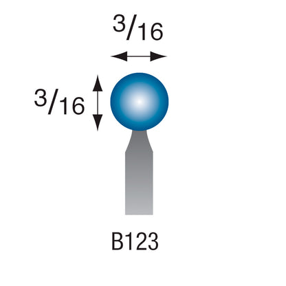 B123 Blue Mounted Points 1/8" Shank (Pkg of 24)