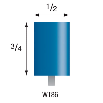 Blue Mounted Points, 1/8" Shank - W186, Box of 36