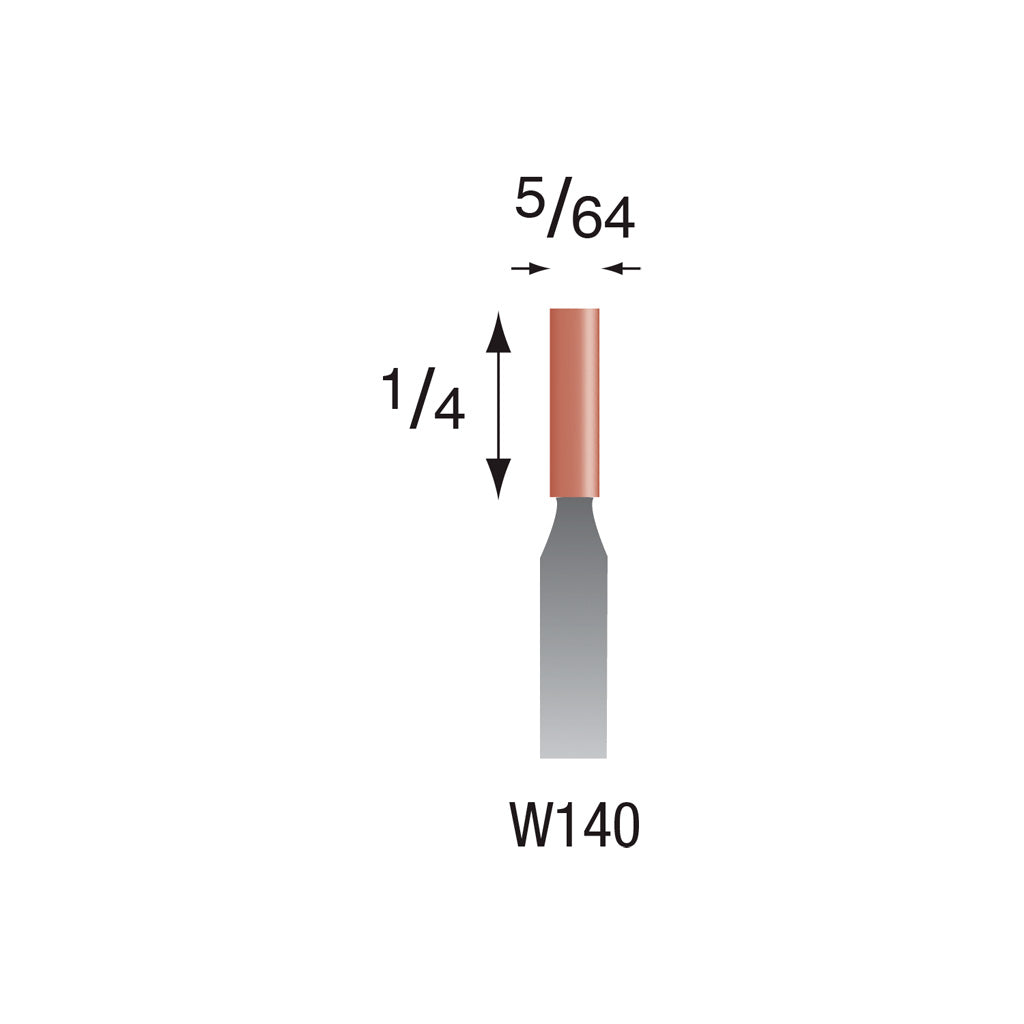 W140 Red Mounted Points 1/8" Shank (Pkg of 24)