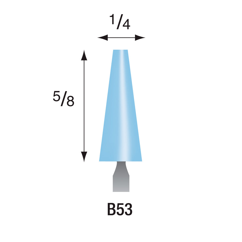 B53 Light Blue Mounted Points 1/8" Shank (Pkg of 24)