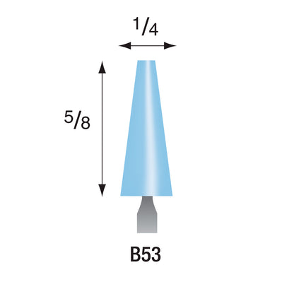 B53 Light Blue Mounted Points 1/8" Shank (Pkg of 24)