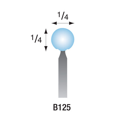 B125 Light Blue Mounted Points 1/8" Shank (Pkg of 24)