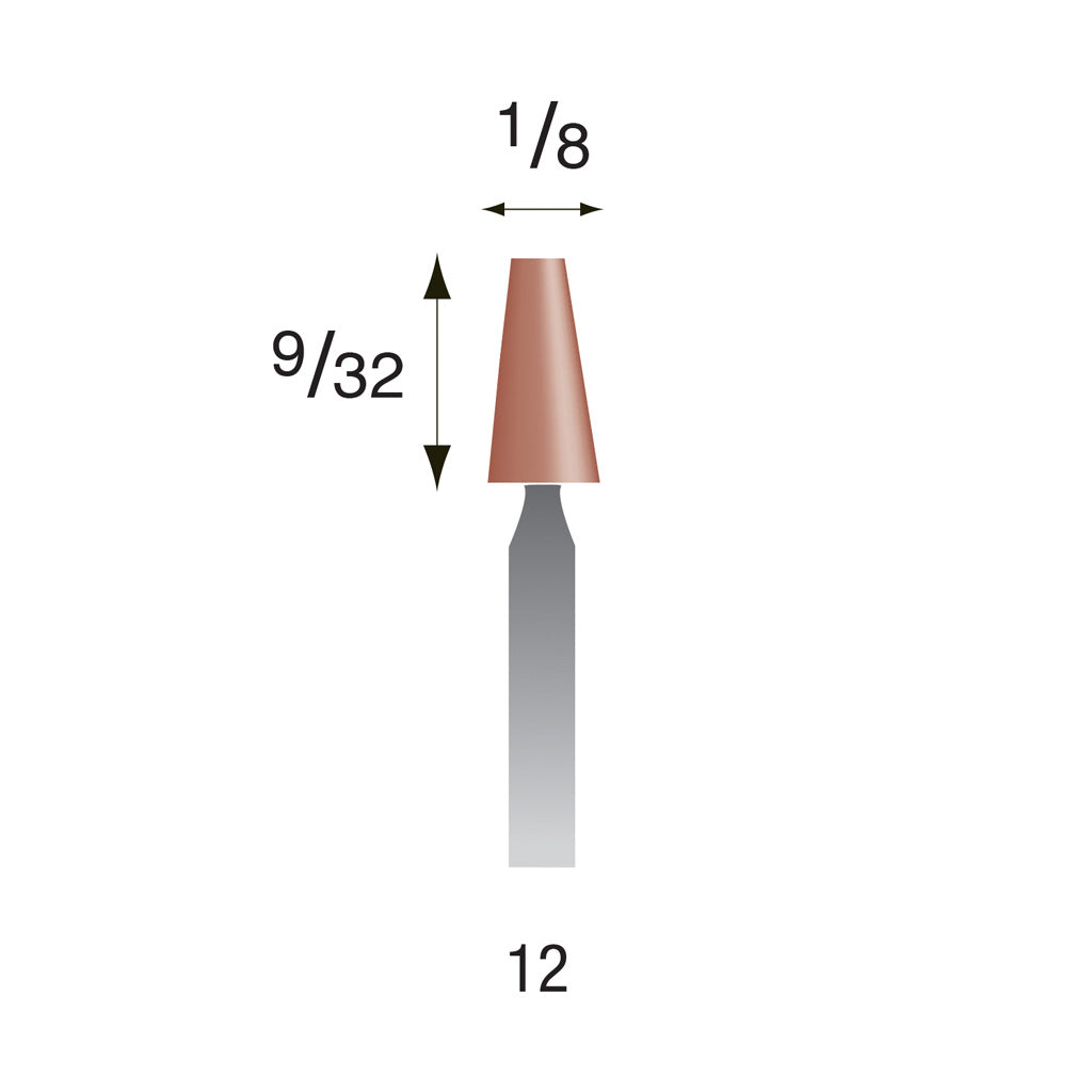 #12 Red Mounted Points 3/32" Shank (Pkg of 24)