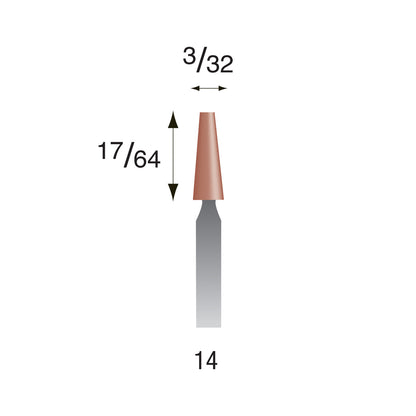 #14 Red Mounted Points 3/32" Shank (Pkg of 24)