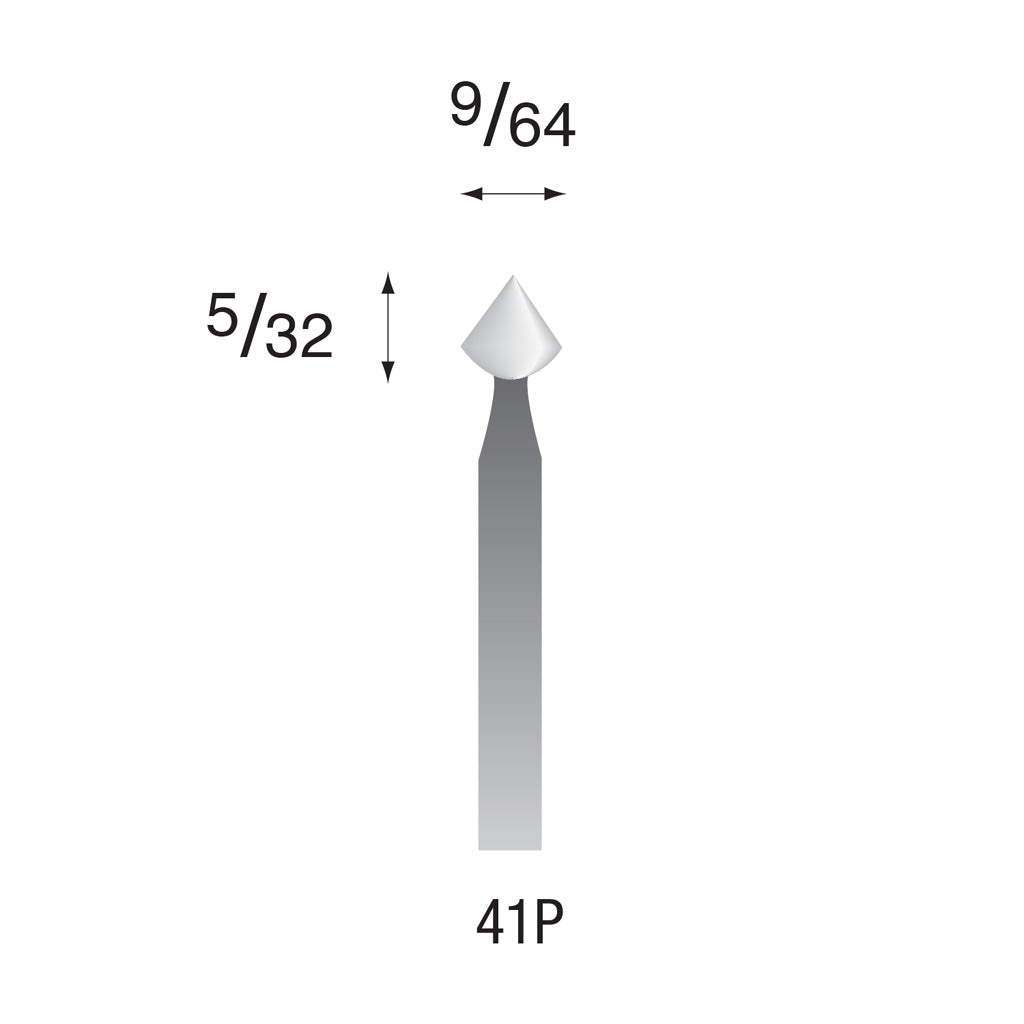 41P White Mounted Points 3/32" Shank (Pkg of 24)