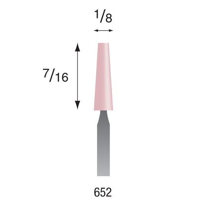 Busch® #652 Pink Polishing Points 3/32" Shank (Pkg. of 6)