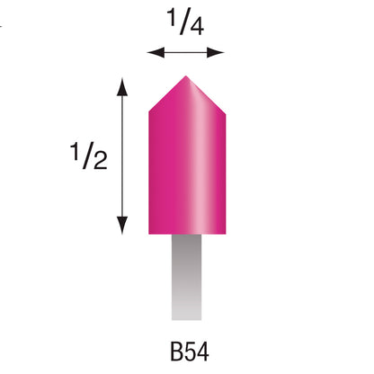 B54 Pink Mounted Points 3mm Shank (Pkg of 24)