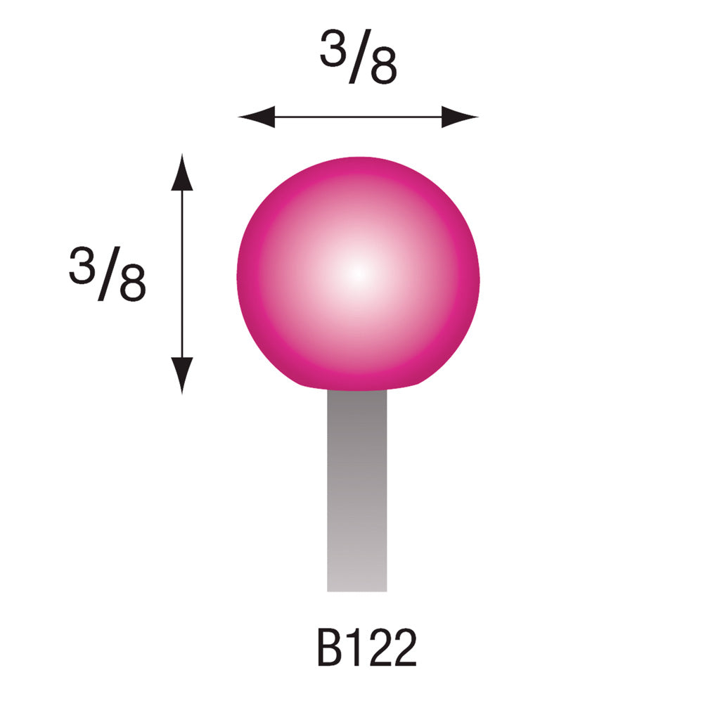 B122 Pink Mounted Points 3mm Shank (Pkg of 200)