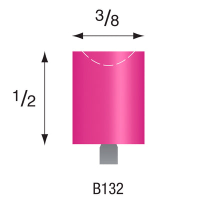 B132 Pink Mounted Points 3mm Shank (Pkg of 24)