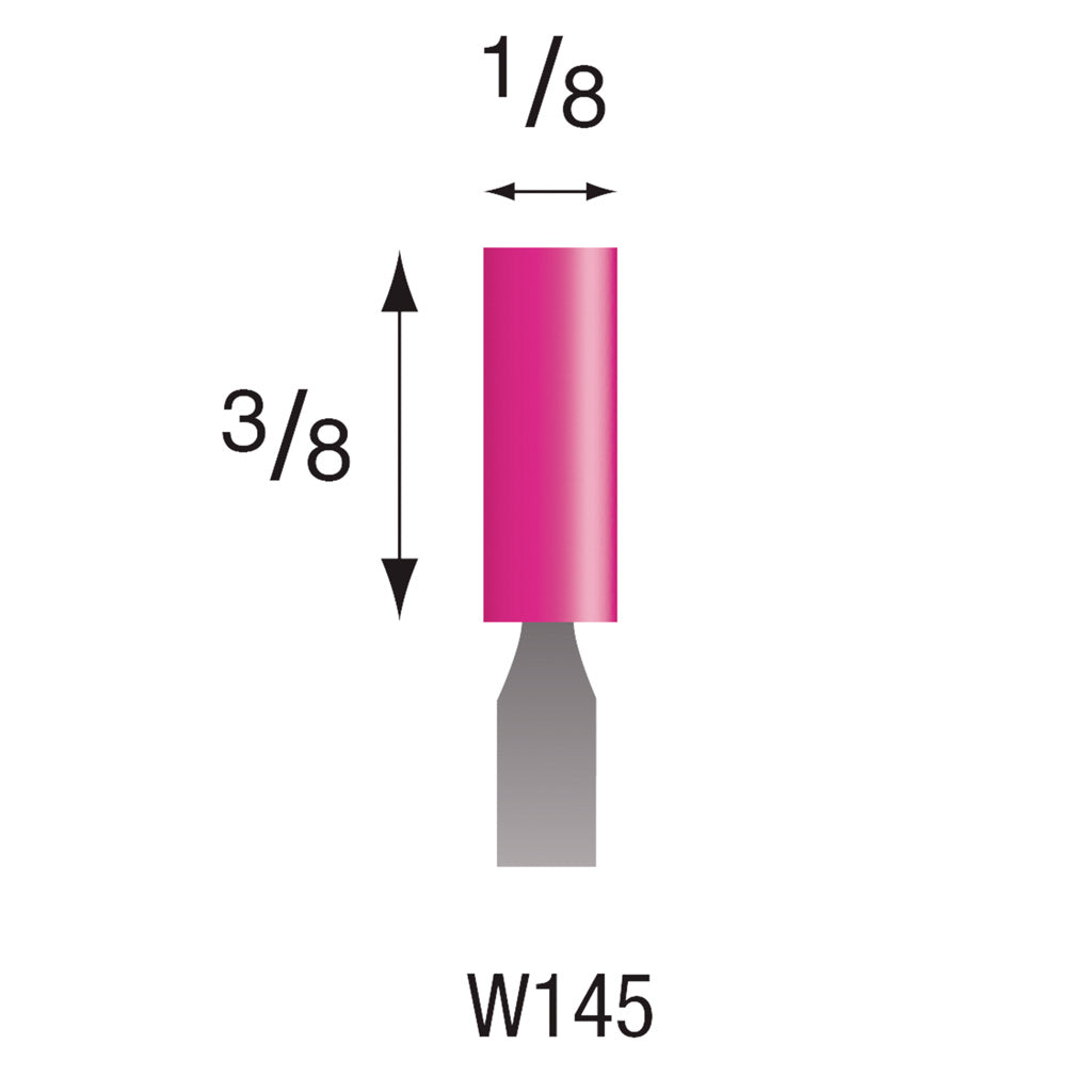 W145 Pink Mounted Points 3mm Shank (Pkg of 24)