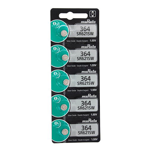 Sony® Murata Silver Oxide Watch Batteries - 364  (Pkg. of 5)