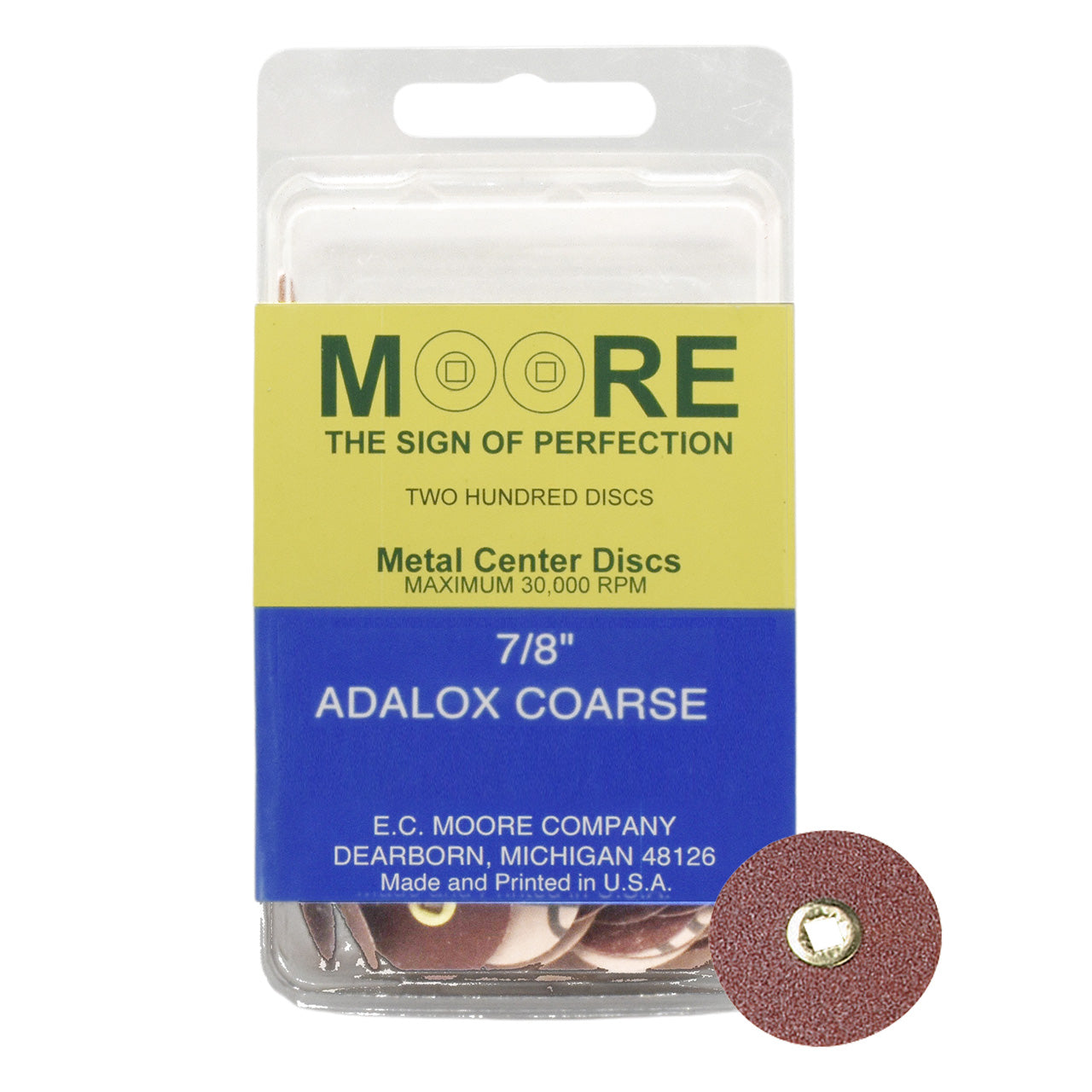 Adalox 7/8" Coarse Moore Snap-On Discs (200)