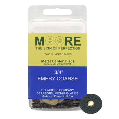 Emery 3/4 Coarse Moore Snap-On Discs (200)