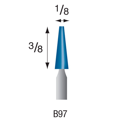 B97 Blue Mounted Points 1/8" Shank (Pkg of 24)